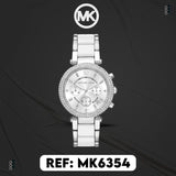  Shop Authentic Michael Kors Parker Chronograph Silver Dial Silver Steel Strap Watch For Women - MK6354 - Luxxuri