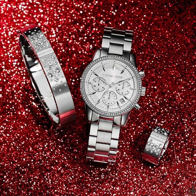  Shop Authentic Michael Kors Ritz Silver Dial Silver Steel Strap Watch for Women - MK6428 - Luxxuri