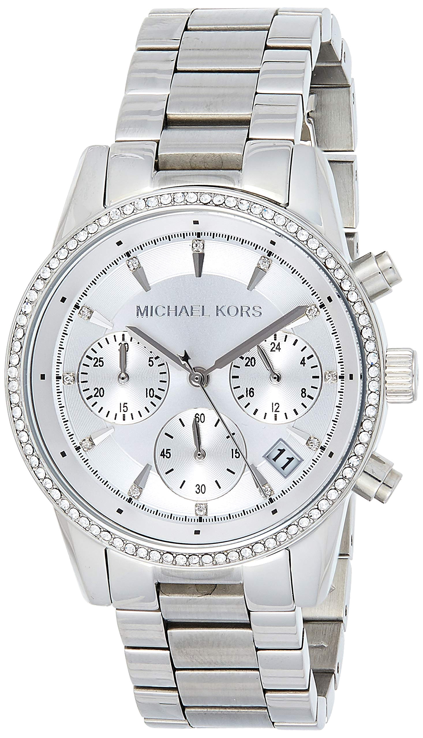 Michael Kors Ritz Silver Dial Silver Steel Strap Watch for Women - MK6428