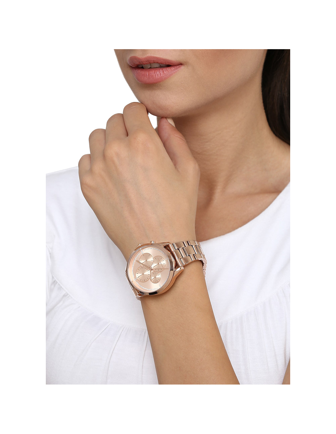  Shop Authentic Michael Kors Briar Quartz Rose Gold Dial Rose Gold Steel Strap Watch For Women - MK6465 - Luxxuri