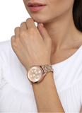  Shop Authentic Michael Kors Briar Quartz Rose Gold Dial Rose Gold Steel Strap Watch For Women - MK6465 - Luxxuri