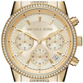  Shop Authentic Michael Kors Ritz Chronograph Gold Dial Gold Steel Strap Watch For Women - MK6484 - Luxxuri