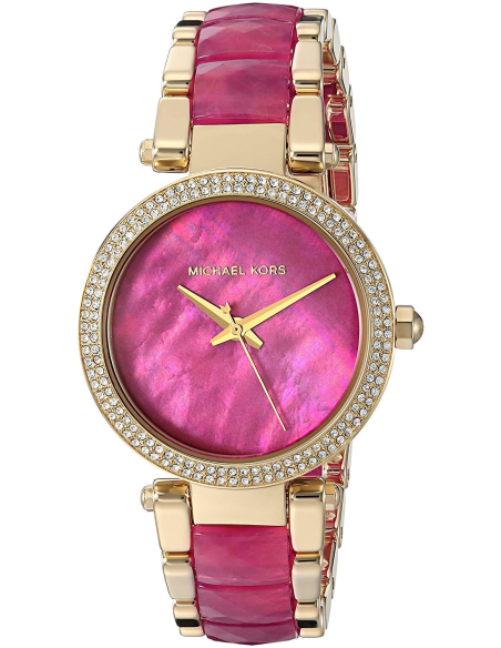  Shop Authentic Michael Kors Parker Pink Mother of Pearl Dial Two Tone Steel Strap Watch for Women - MK6490 - Luxxuri