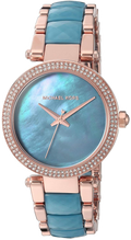  Shop Authentic Michael Kors Parker Blue Mother of Pearl Dial Two Tone Steel Strap  Watch for Women - MK6491 - Luxxuri