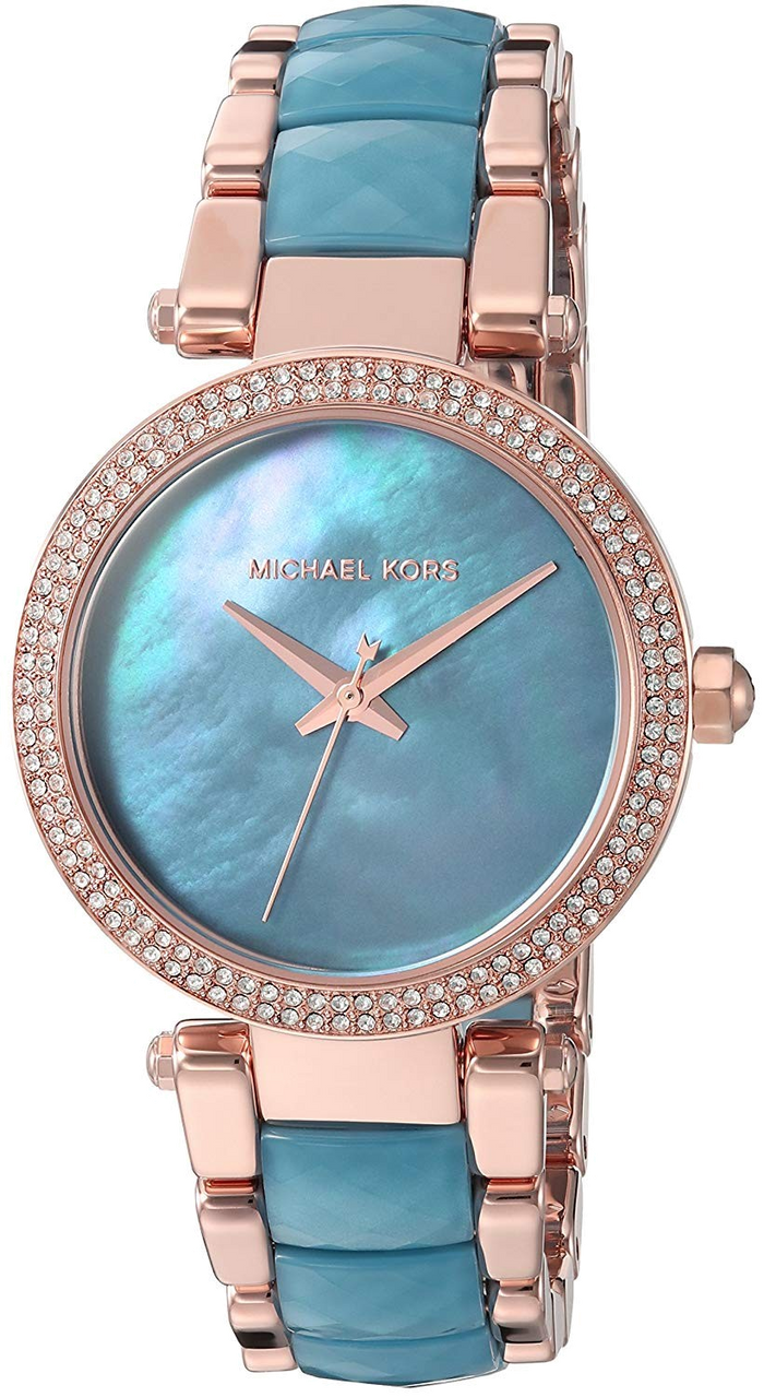  Shop Authentic Michael Kors Parker Blue Mother of Pearl Dial Two Tone Steel Strap  Watch for Women - MK6491 - Luxxuri