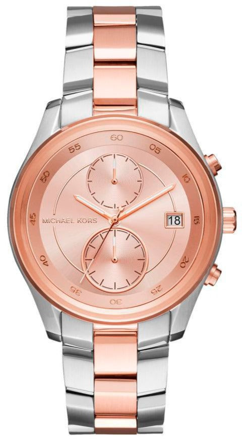  Shop Authentic Michael Kors Blair Quartz Analog Rose Gold Dial Two Tone Steel Strap Watch For Women - MK6498 - Luxxuri