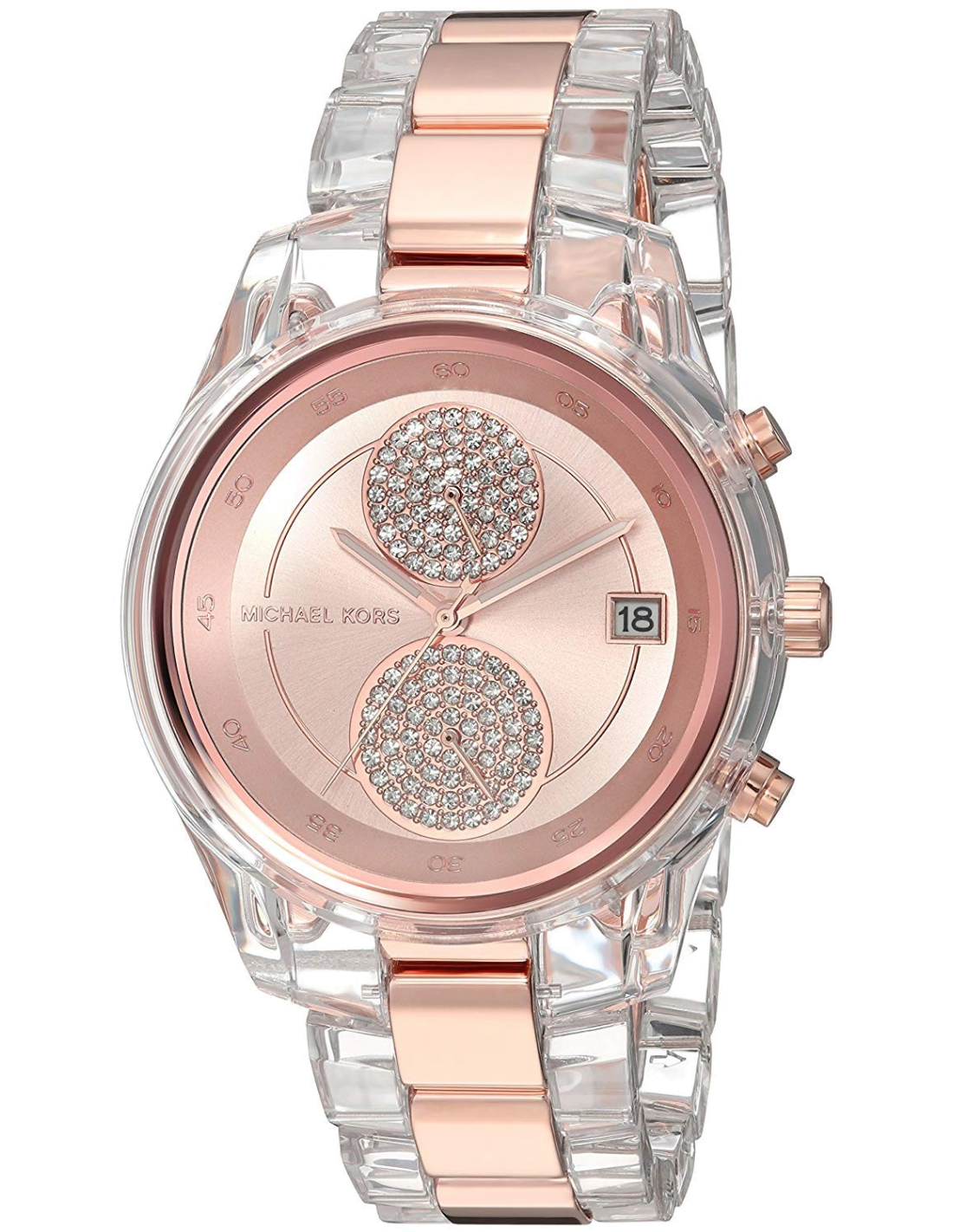  Shop Authentic Michael Kors Blair Quartz Analog Rose Gold Dial Two Tone Steel Strap Watch For Women - MK6498 - Luxxuri