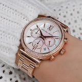  Shop Authentic Michael Kors Sofie Chronograph Mother of Pearl White Dial Rose Gold Steel Strap Watch For Women - MK6576 - Luxxuri