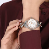 Shop Authentic Michael Kors Camille Pavé Chronograph Silver Dial Two Tone Steel Strap Watch for Women - MK6843 - Luxxuri