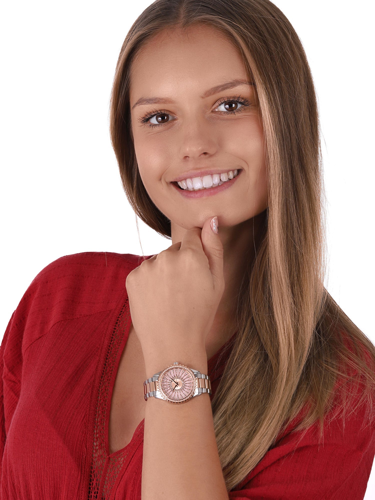  Shop Authentic Michael Kors Layton Three Hand Pink Dial Two Tone Steel Strap Watch For Women - MK6894 - Luxxuri