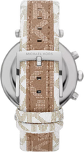  Shop Authentic Michael Kors Parker Chronograph White Dial Two Tone Leather Strap Watch For Women - MK6950 - Luxxuri