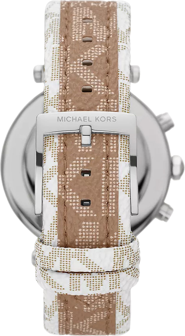  Shop Authentic Michael Kors Parker Chronograph White Dial Two Tone Leather Strap Watch For Women - MK6950 - Luxxuri