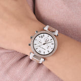  Shop Authentic Michael Kors Parker Chronograph White Dial Two Tone Leather Strap Watch For Women - MK6950 - Luxxuri