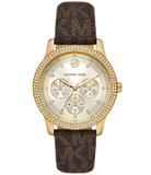  Shop Authentic Michael Kors Tibby Multifunction Gold Dial Brown Leather Strap Watch For Women - MK6966 - Luxxuri