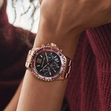  Shop Authentic Michael Kors Everest Chronograph Black Dial Rose Gold Steel Strap Watch for Women - MK6972 - Luxxuri