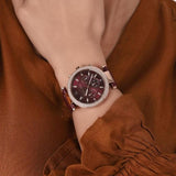  Shop Authentic Michael Kors Parker Chronograph Red Dial Red Leather Strap Watch For Women - MK6986 - Luxxuri