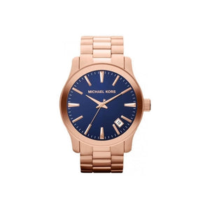  Shop Authentic Michael Kors Runway Blue Dial Rose Gold Stainless Steel Strap Watch for Women - MK7065 - Luxxuri
