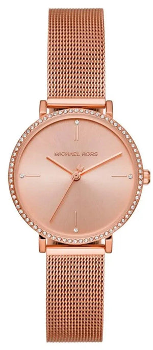  Shop Authentic Michael Kors Mini Jayne Crystals Rose Gold Dial Rose Gold Mesh Strap Watch for Women - MK7122 - Luxxuri