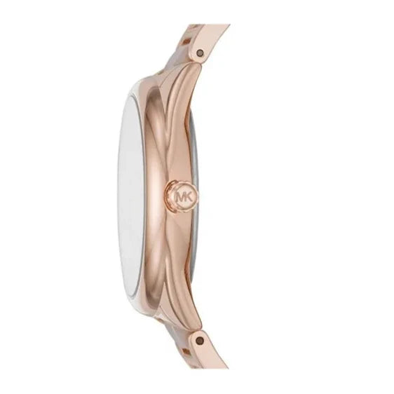  Shop Authentic Michael Kors Janelle Three Hand Rose Gold Dial Two Tone Steel Strap Watch For Women - MK7135 - Luxxuri