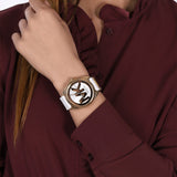  Shop Authentic Michael Kors Janelle Three Hand Silver Dial White Rubber Strap Watch For Women - MK7141 - Luxxuri