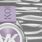  Shop Authentic Michael Kors Janelle Three Hand Purple Dial Purple Rubber Strap Watch For Women - MK7143 - Luxxuri
