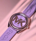  Shop Authentic Michael Kors Janelle Three Hand Purple Dial Purple Rubber Strap Watch For Women - MK7143 - Luxxuri