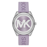  Shop Authentic Michael Kors Janelle Three Hand Purple Dial Purple Rubber Strap Watch For Women - MK7143 - Luxxuri