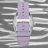  Shop Authentic Michael Kors Janelle Three Hand Purple Dial Purple Rubber Strap Watch For Women - MK7143 - Luxxuri