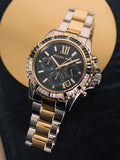  Shop Authentic Michael Kors Everest Chronograph Black Dial Two Tone Steel Strap Watch For Women - MK7209 - Luxxuri