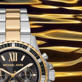  Shop Authentic Michael Kors Everest Chronograph Black Dial Two Tone Steel Strap Watch For Women - MK7209 - Luxxuri