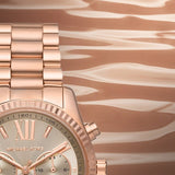  Shop Authentic Michael Kors Lexington Chronograph Grey Dial Rose Gold Steel Strap Watch For Women - MK7217 - Luxxuri