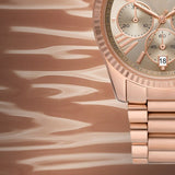  Shop Authentic Michael Kors Lexington Chronograph Grey Dial Rose Gold Steel Strap Watch For Women - MK7217 - Luxxuri