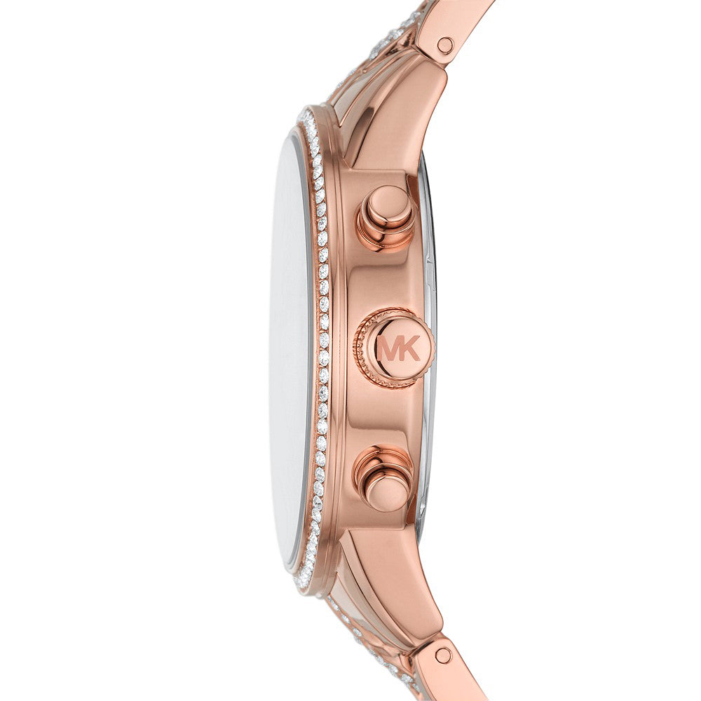  Shop Authentic Michael Kors Ritz Chronograph Rose Gold Dial Rose Gold Steel Strap Watch For Women - MK7223 - Luxxuri