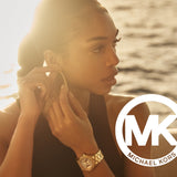 Shop Authentic Michael Kors Lennox Three Hand Gold Dial Gold Steel Strap Watch For Women - MK7229 - Luxxuri