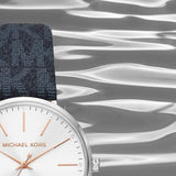  Shop Authentic Michael Kors Pyper Quartz Silver Dial Blue Leather Strap Watch For Women - MK7244 - Luxxuri