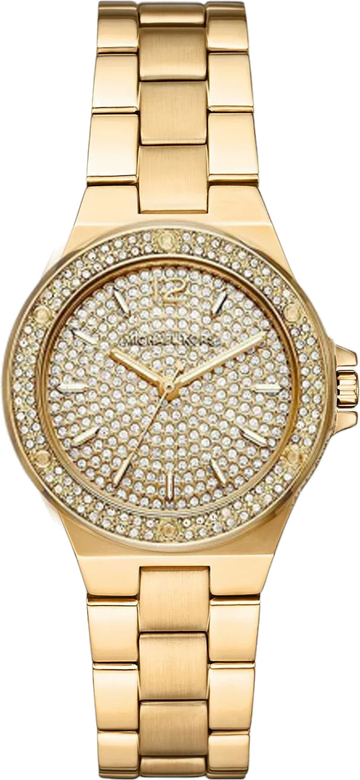  Shop Authentic Michael Kors Lennox Three Hand Gold Dial Gold Steel Strap Watch For Women - MK7289 - Luxxuri