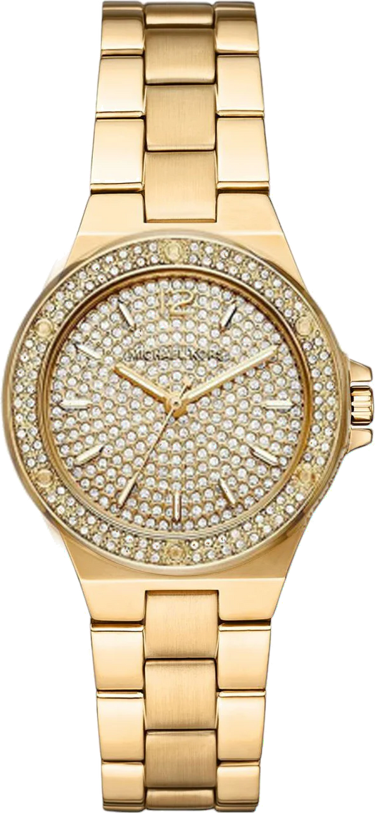  Shop Authentic Michael Kors Lennox Three Hand Gold Dial Gold Steel Strap Watch For Women - MK7289 - Luxxuri