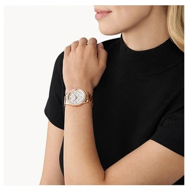  Shop Authentic Michael Kors Layton Three Hand Silver Dial Rose Gold Steel Strap Watch For Women - MK7297 - Luxxuri