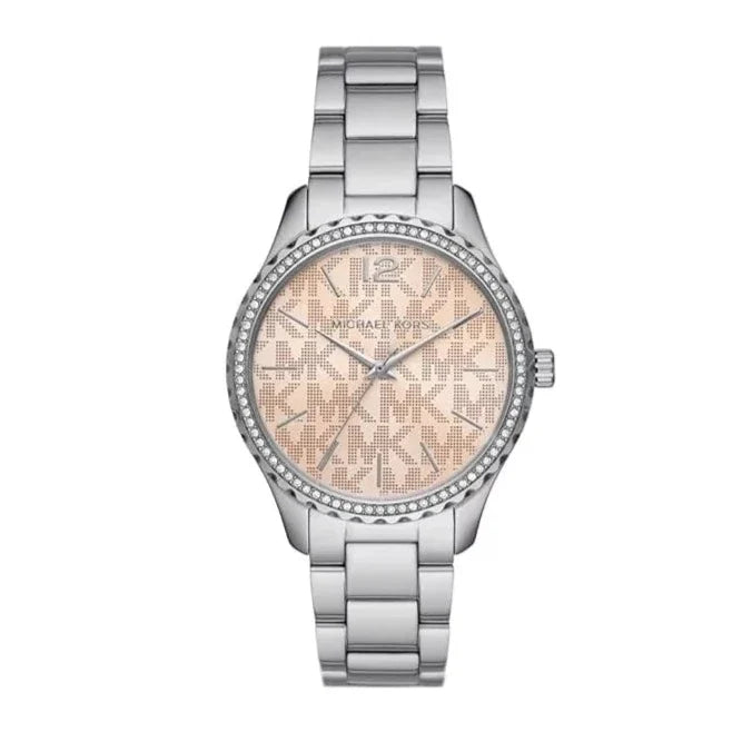  Shop Authentic Michael Kors Layton Three Hand Pink Dial Silver Steel Strap Watch For Women - MK7298 - Luxxuri