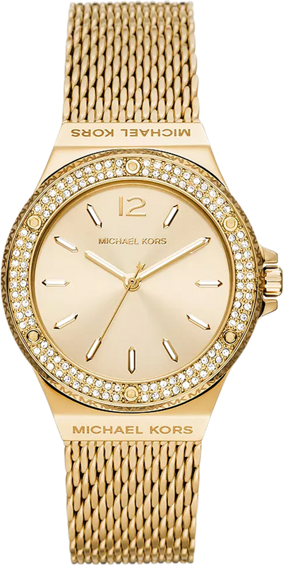  Shop Authentic Michael Kors Lennox Three-Hand Gold Dial Gold Mesh Bracelet Watch For Women - MK7335 - Luxxuri