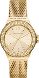 Shop Authentic Michael Kors Lennox Three-Hand Gold Dial Gold Mesh Bracelet Watch For Women - MK7335 - Luxxuri