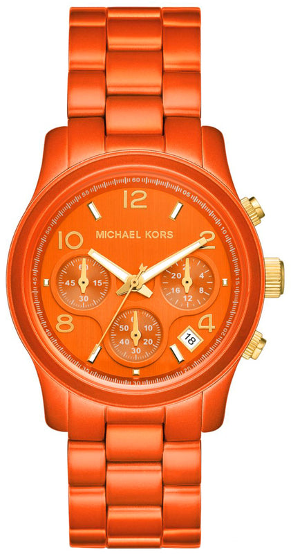  Shop Authentic Michael Kors Runway Chronograph Limited Edition Orange Dial Orange Steel Strap Watch for - MK7477LE - Luxxuri