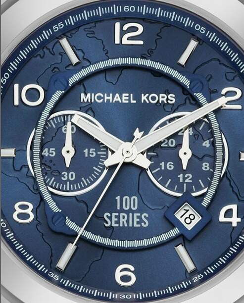  Shop Authentic Michael Kors Stop Hunger Chronograph Blue Dial Silver Steel Strap Watch for Men - MK8314 - Luxxuri