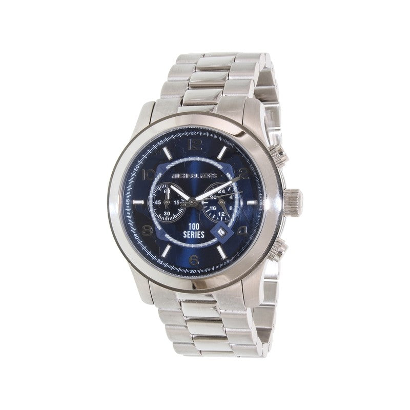 Shop Authentic Michael Kors Stop Hunger Chronograph Blue Dial Silver Steel Strap Watch for Men - MK8314 - Luxxuri