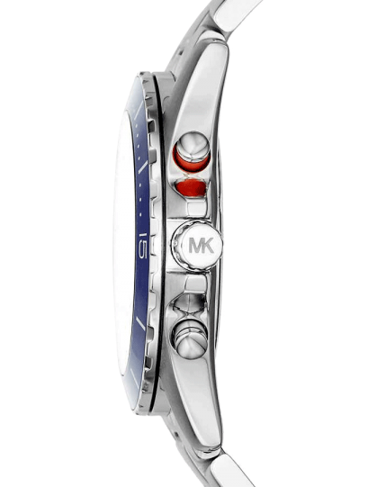 Michael Kors Ryker Chronograph Black Dial Silver Steel Strap Watch For Men - MK8528