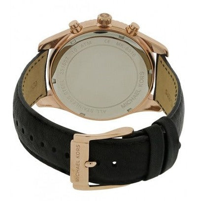  Shop Authentic Michael Kors Lexington Chronograph Rose Gold Dial Black Leather Strap Watch For Men - MK8516 - Luxxuri