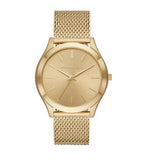 Shop Authentic Michael Kors Slim Runway Quartz Gold Dial Gold Mesh Bracelet Watch For Women - MK8625 - Luxxuri