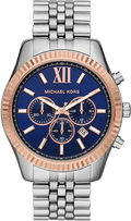  Shop Authentic Michael Kors Lexington Chronograph Blue Dial Silver Steel Strap Watch For Men - MK8689 - Luxxuri