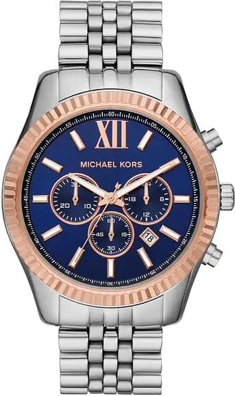  Shop Authentic Michael Kors Lexington Chronograph Blue Dial Silver Steel Strap Watch For Men - MK8689 - Luxxuri