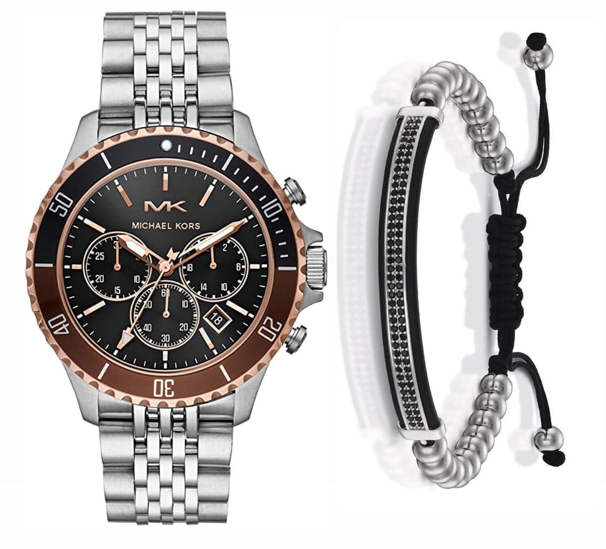  Shop Authentic Michael Kors Bayville Chronograph Black Dial Silver Steel Strap Watch For Men - MK8725 - Luxxuri